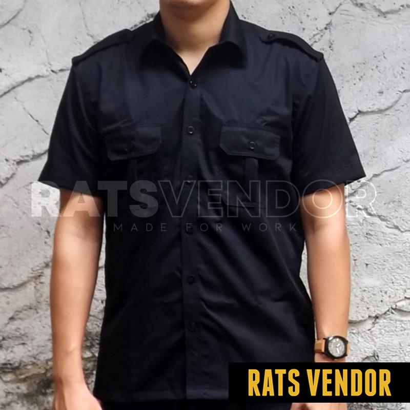Ratsvendor Kemeja Lapangan / Outdoor / Gunung / PDL Lengan Pendek Warna Hitam 1