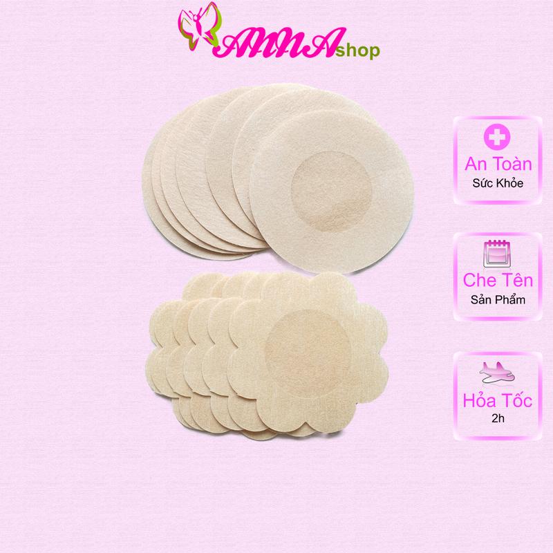 60 Miếng dán ngực, dán ti giấy cao cấp, đi biển thoải mái, nhỏ gọn, tiện lợi, thay áo ngực (MS 01008) Anna Shop