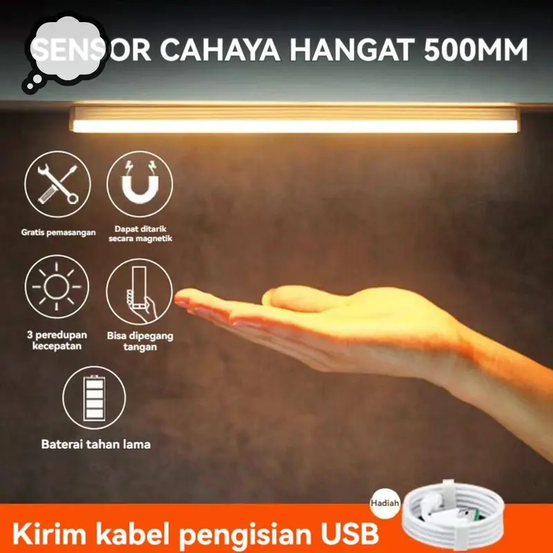 Magnetic Motion Sensor Long LED Stick Lamp - Multifunctional Button, Sleep Light. 0