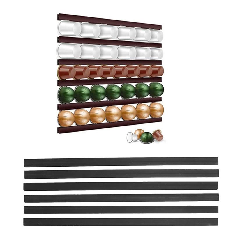 Product Introduction of Coffee Pod Capsule Holder 6 Pack Coffee Pod Counter Storage Strips Saving Space Compatible With K Cup Pods,Nespresso Pods 16