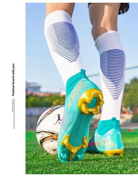Product Introduction of Cristiano Ronaldo Messi Mandarin Duck Soccer Shoes Men Broken Spike Long Spike Children Boys Girls Non-slip Short Spike Primary and Secondary School Students High-top Sneakers 18