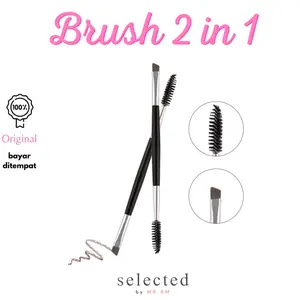 (PROMO) Kuas Brush Bulu Mata 2 in 1 Premium Pembentuk Alis Make Up Bulu Mata Dua Sisi Eyebrow