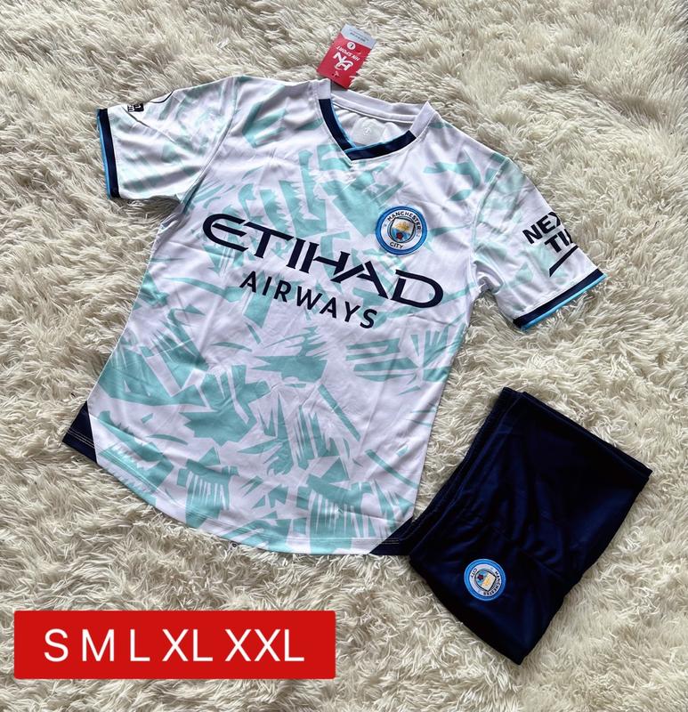{LOGO THÊU] QUẦN ÁO BÓNG ĐÁ, ĐỒ ĐÁ BANH CLB MANCITY TRẮNG 2024 CHẤT MÈ POLY Top 1