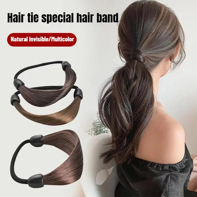 wig hair band tied high ponytail hair rope female rubber band back head hair volume headband high elastic headgear