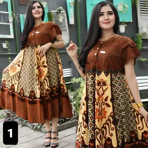 DASTER PAYUNG JUMBO/ DASTER BATIK PAYUNG / DASTER ADEM / DASTER BUMIL / DASTER JUMBO/DASTER TERBARU kancing katun nyaman  rayon  busui  wanita  panjang motif Dress Pendek Tidur