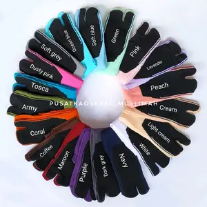 [12 PASANG] KAOS KAKI JEMPOL POLOS TAPAK HITAM UKURAN M