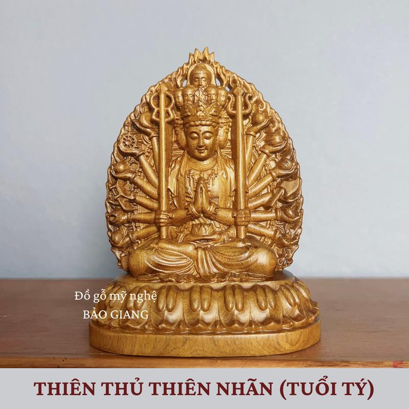 Product Introduction of Tượng phật bản mệnh theo tuổi bằng gỗ bách xanh (cao 12 ngang 9 sâu 6,5 cm) 20
