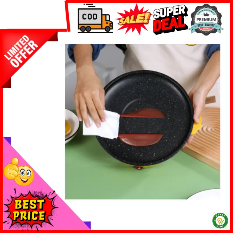Peralatan Rumah Tangga Wajan Listrik Anti Lengket / Panci Teflon Listrik Elektrik Low Watt / Wajan Teflon BBQ Panggang Anti Lengket Bukan Maxim Non Steamer 5