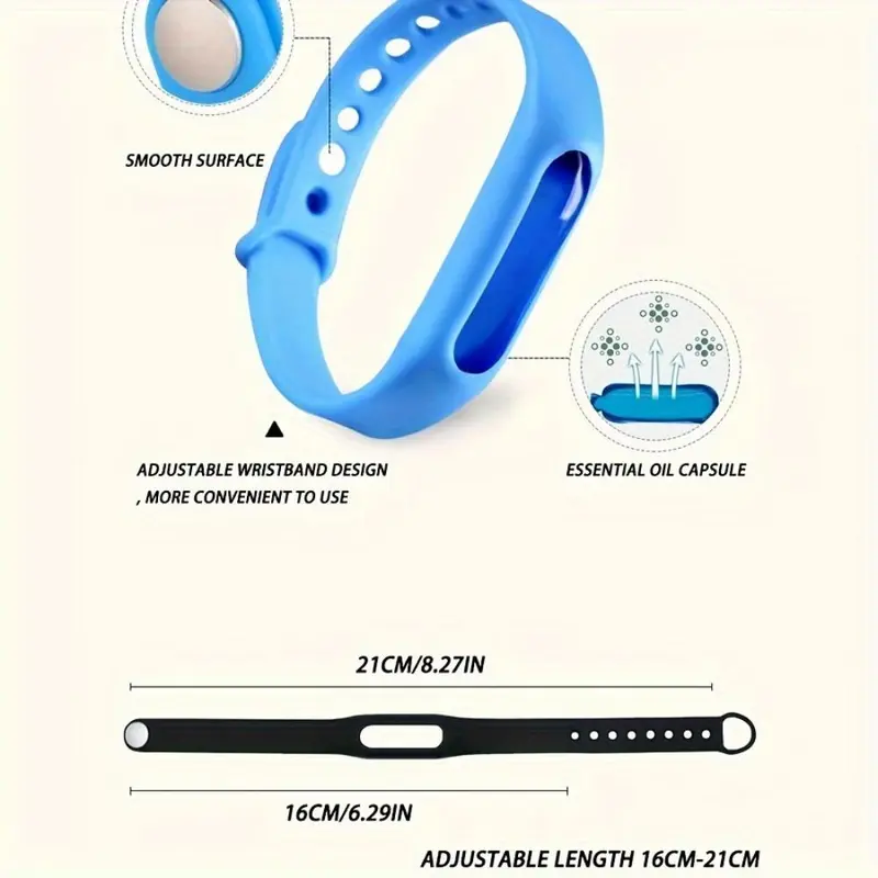 Random Color Silicone Mosquito Repellent Bracelet, 5 Counts Adjustable Mosquito Repellent Wristband, Personal Care Product for Home, Travel, Outdoor Activities 1