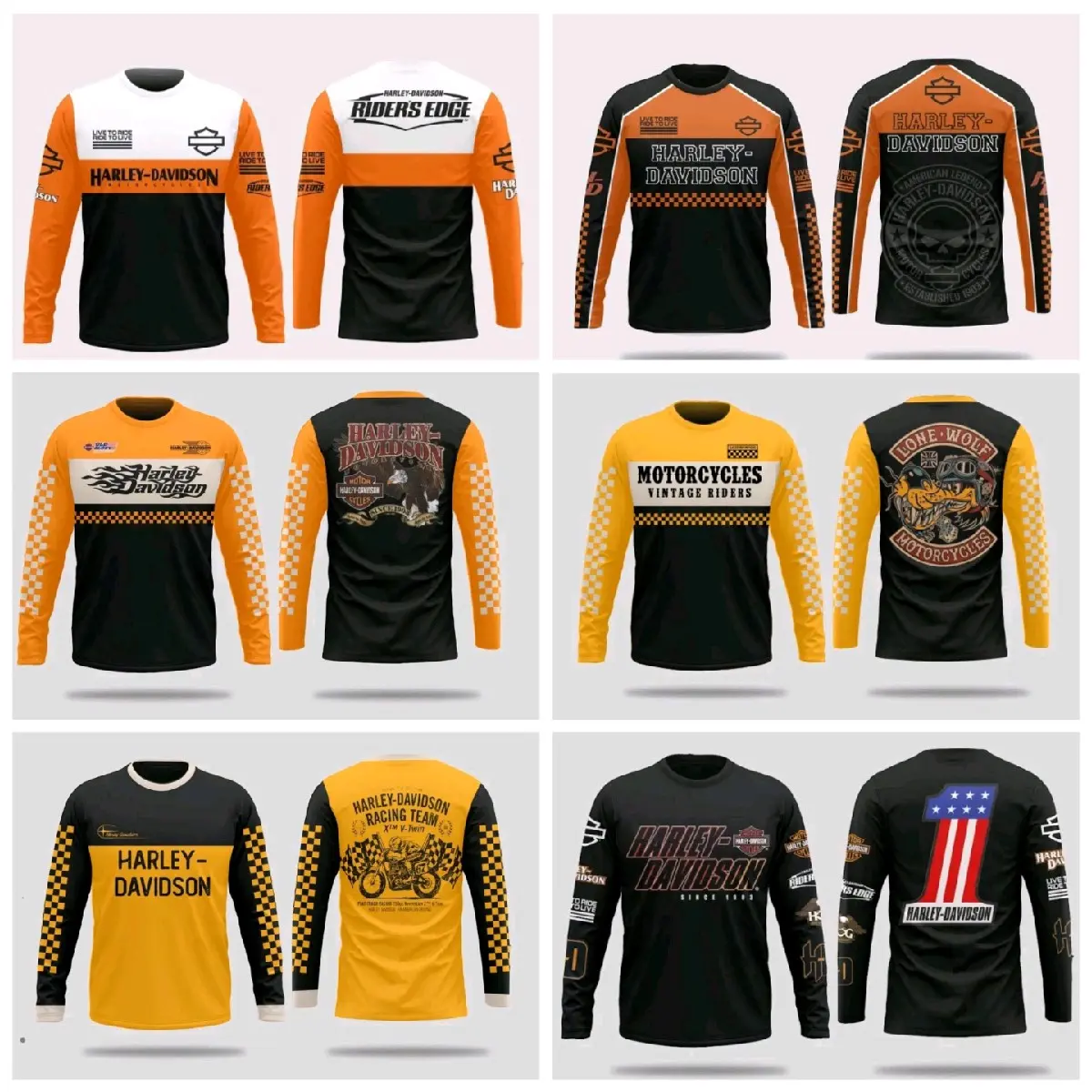 kaos lengan panjang pria keren harley davidson printing original premium Baju