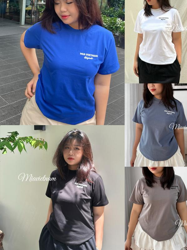 Miavietnam - Áo baby tee in lụaCổ Tròn cotton mềm bigsize 90kg