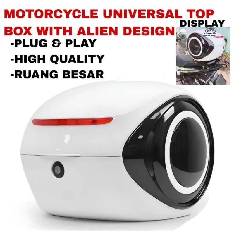 MOTORCYCLE UNIVERSAL TOP BOX TOPBOX WITH ALIEN DESIG KOTA MOTOSIKAL ...