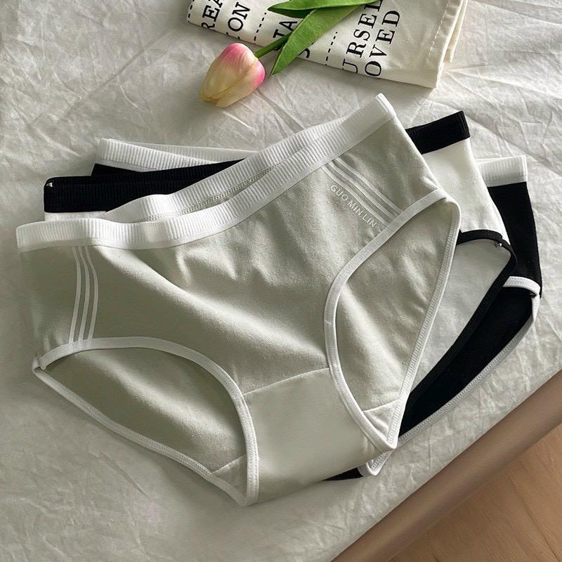 ￼[Quần lót nữ cotton cạp vừa - Quần chip nữ viền sọc, đáy may không cộm ZANABRA L520 Women Women 3