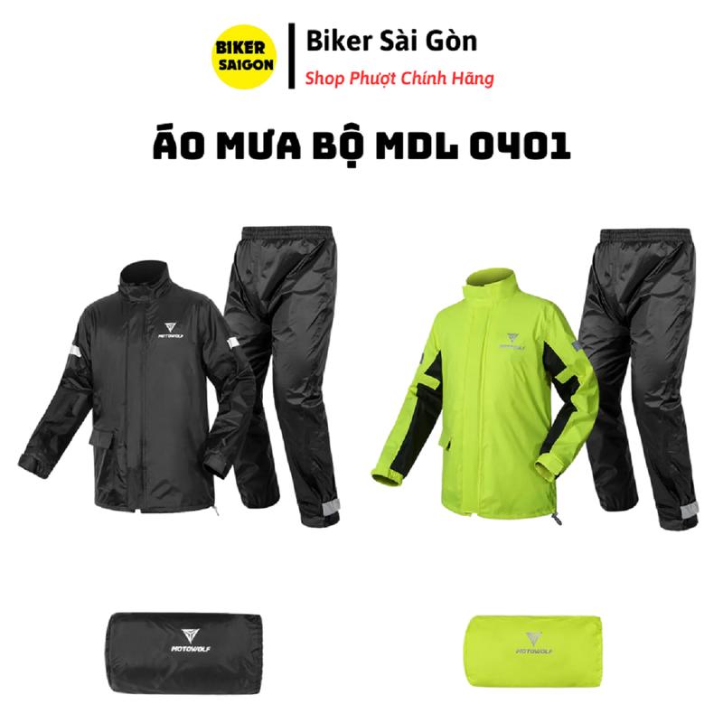 Áo Mưa Bộ Motowolf MDL 0401 Phản Quang – Thiết Kế Túi Trong Tiện Lợi - Biker Sài Gòn