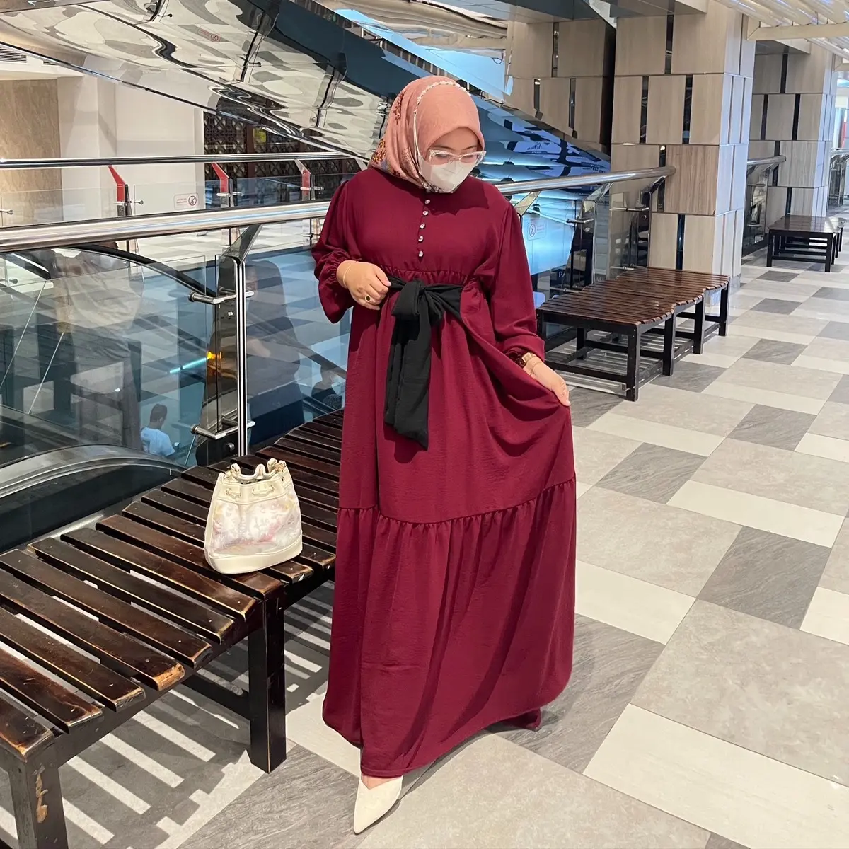 MAHYRA DRESS GAMIS BY GALERYSISCHA || Gamis Muslim Wanita  Dewasa Simple Kancing Crinkle Air flow Nyaman • simpel