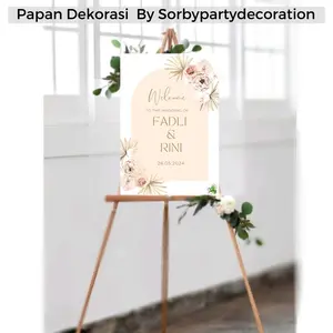 Papan Dekorasi 30x45 tanpa kaki Engagement Wedding Lamaran Nikahan Wedding Aqiqah Khitan Tedak Siten Dekorasi Dekorasi