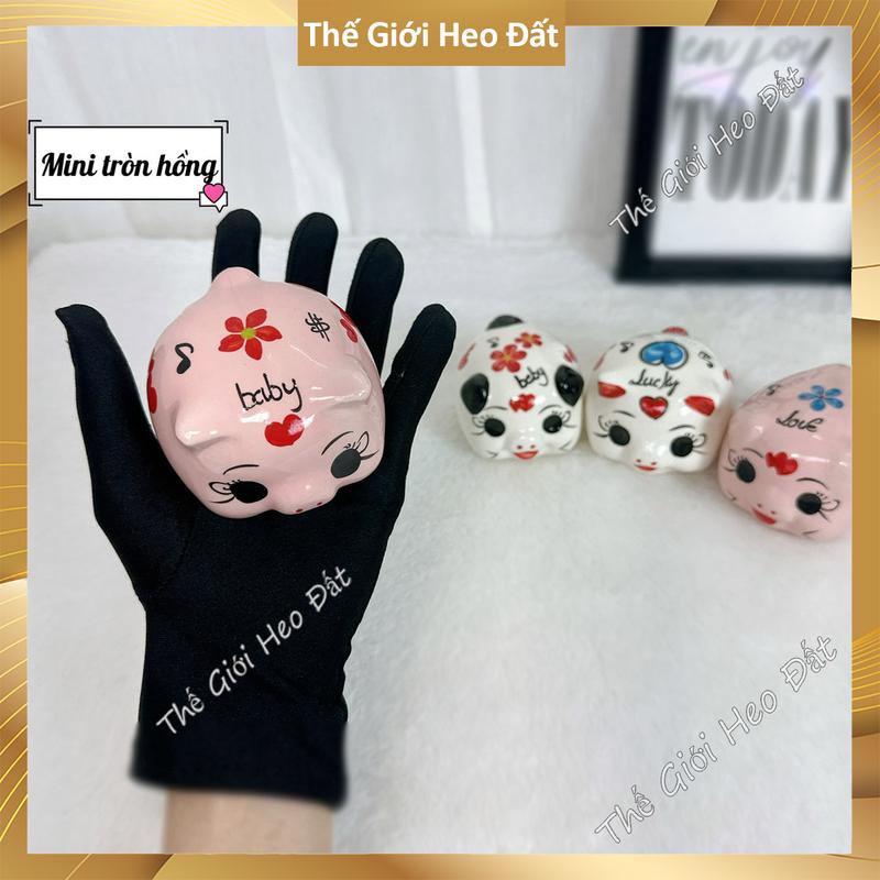 KHE DÀI Heo đất mini men sứ khe dài đựng nhẫn vàng lợn đất tiết kiệm đẹp size nhỏ cute để bàn trang trí