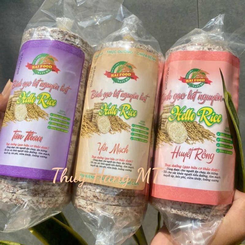 BÁNH GẠO LỨT Hello Rice bánh gạo lức nguyên hạt không đường