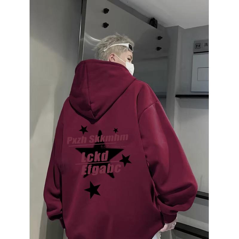 Áo Hoodie có mũ, áo Hoodie Nam nữ  chất liệu nỉ cotton Phong cách Hàn Quốc In hình(Chữ cái ngôi sao)-0482(hoodie) Menswear Shirt Menswear Shirt