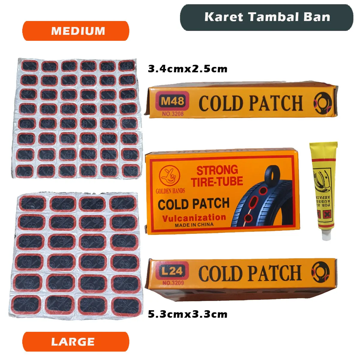 Tip Top Tambal Ban Cold Patch Penambal Ban Motor Mobil - Alat Tambal Ban Tanpa Bakar Luar Dalam