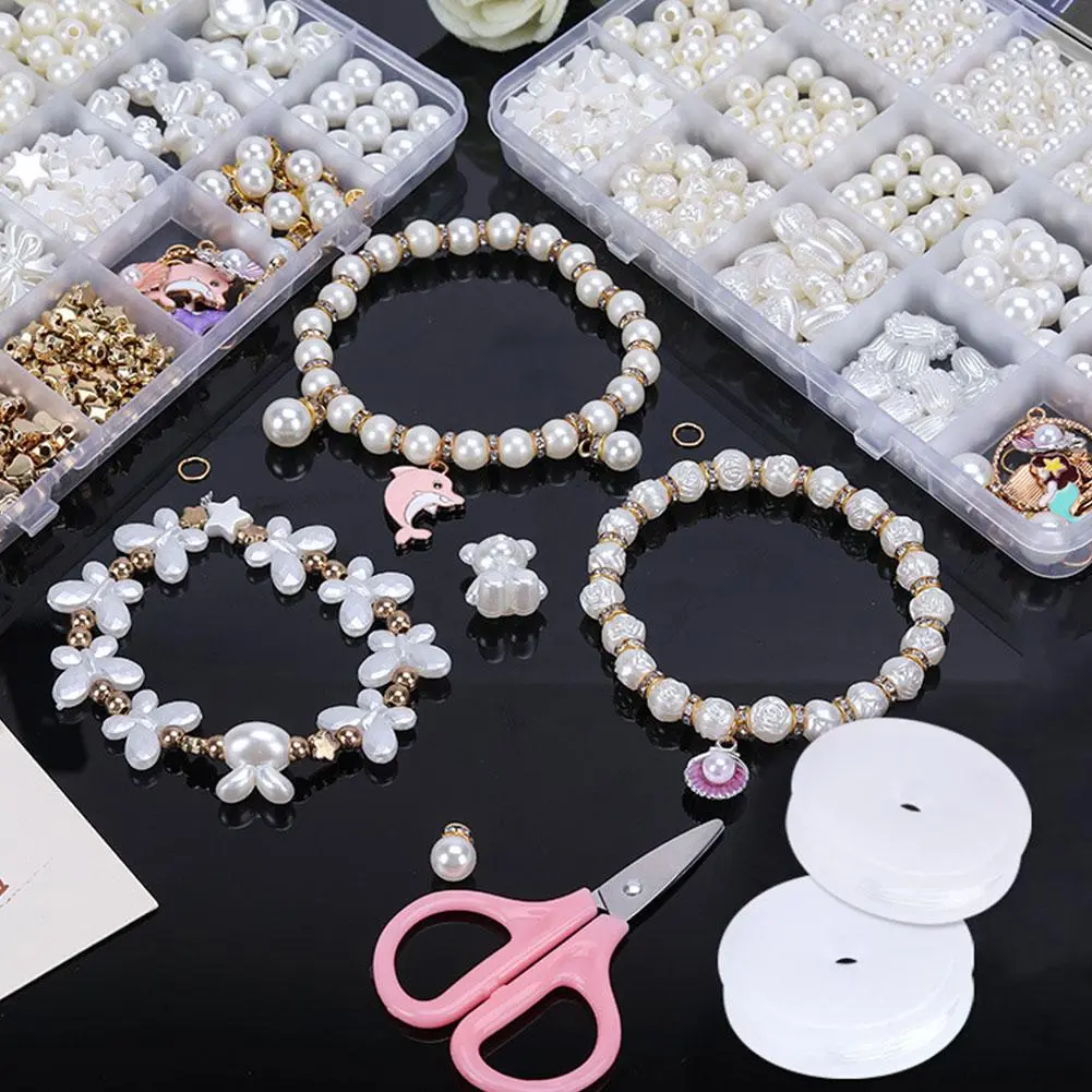 Bộ Vòng Tay Đính Cườm, Tự Làm, Đồ Chơi Bé Gái, Vòng Tay Và Vòng Cổ Thủ Công, Hạt Đồ Chơi Trẻ Em, Vòng Tay Hạt Rời, Phụ Kiện