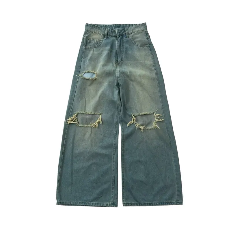 DENIMIST TERI WIDE JEANS - Quần jeans rách gối ống rộng Whose Studio - Kèm dây quần 2