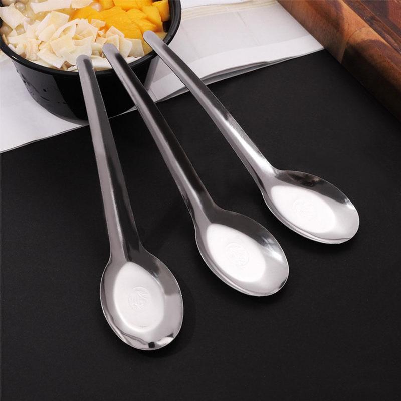 Product Introduction of Spoon 401 Stainless Steel Household Flat Bottom Eating U0Q1 18