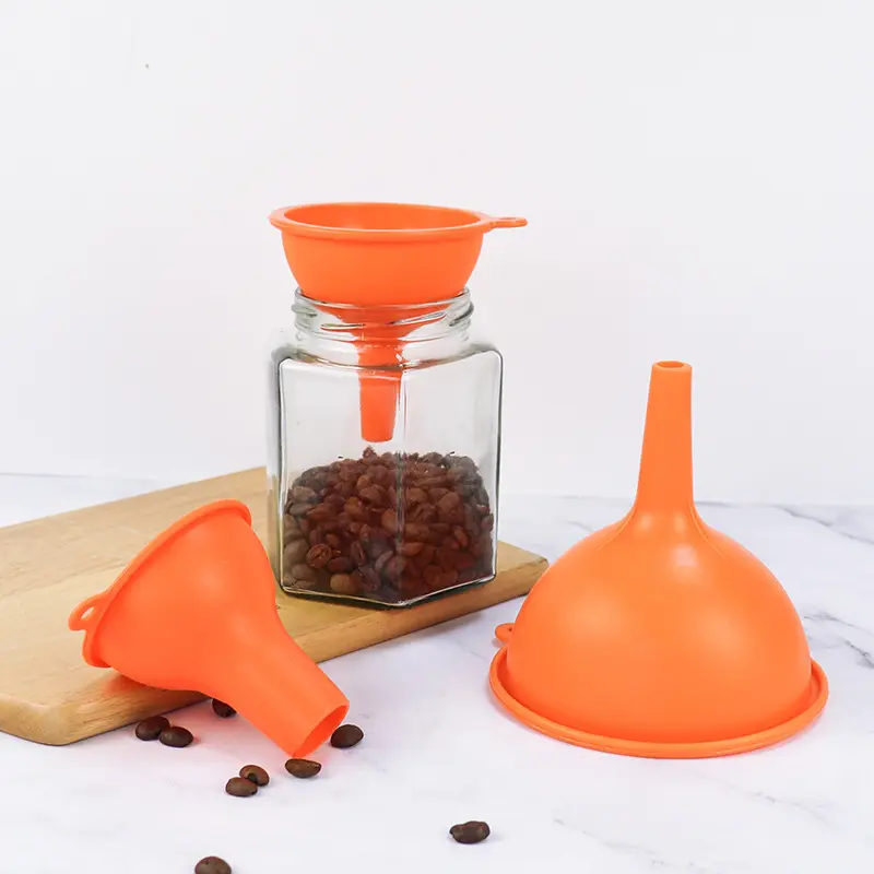 Silicone separation funnel, food grade large, medium, and small-sized integrated multifunctional funnel, oil pouring wide mouth, wine leakage