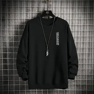 Sweater Crewneck Unisex Hanstel Sweater Fleece oversize basic  pria  distro  bandung sablon  cowok  hitam panjang Tangan Keren Hoodie