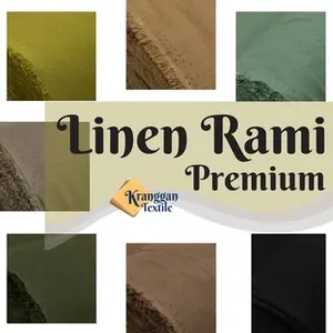 (harga per 1/2m) Bahan Kain Linen Rami Polos Premium Lebar 150cm Katun