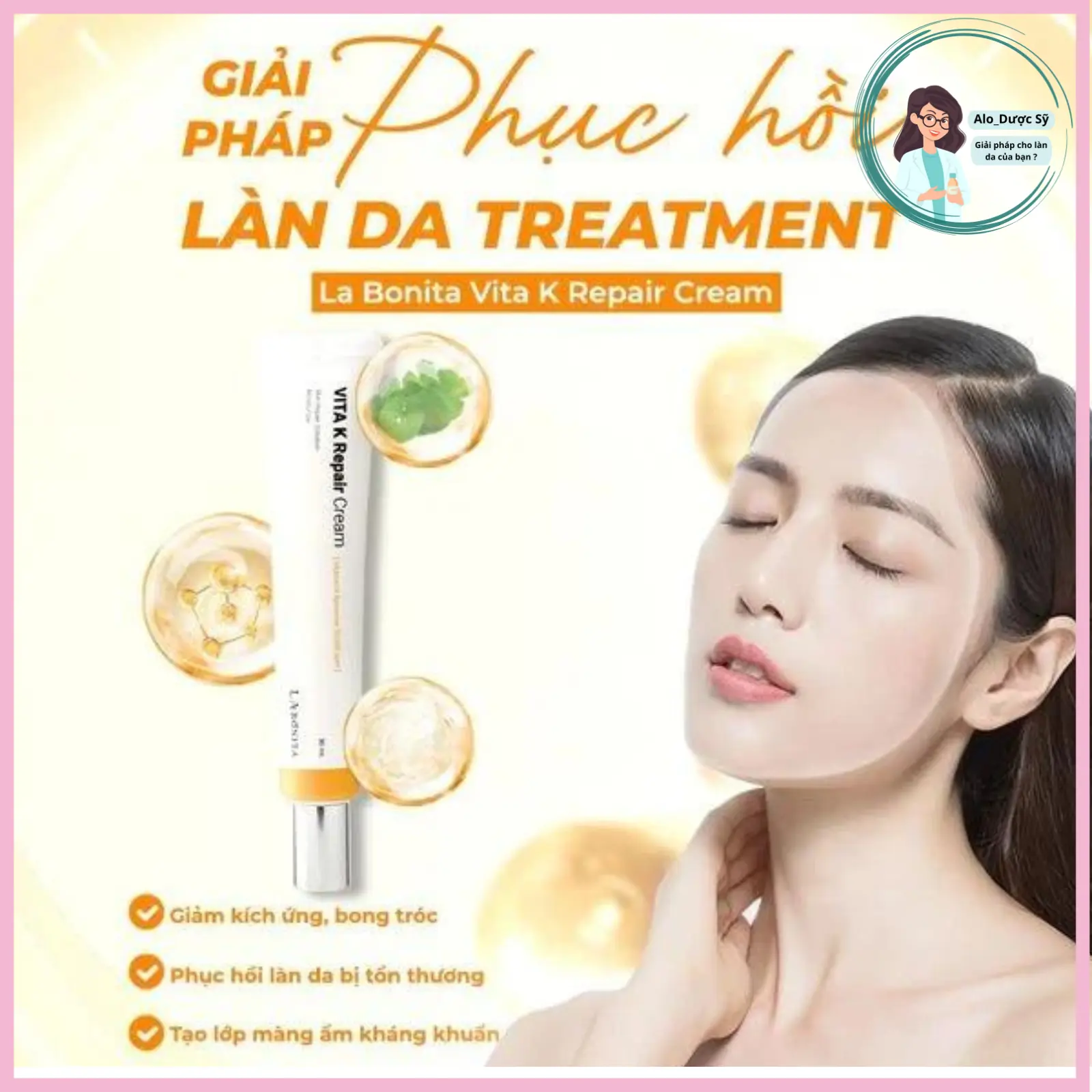 Kem Dưỡng Phục Hồi Da La Bonita Vita K Repair Cream 30ml - Chăm Sóc Da Chuyên Sâu - Làm Đẹp Da Skincare Dưỡng Ẩm Da Nữ Women