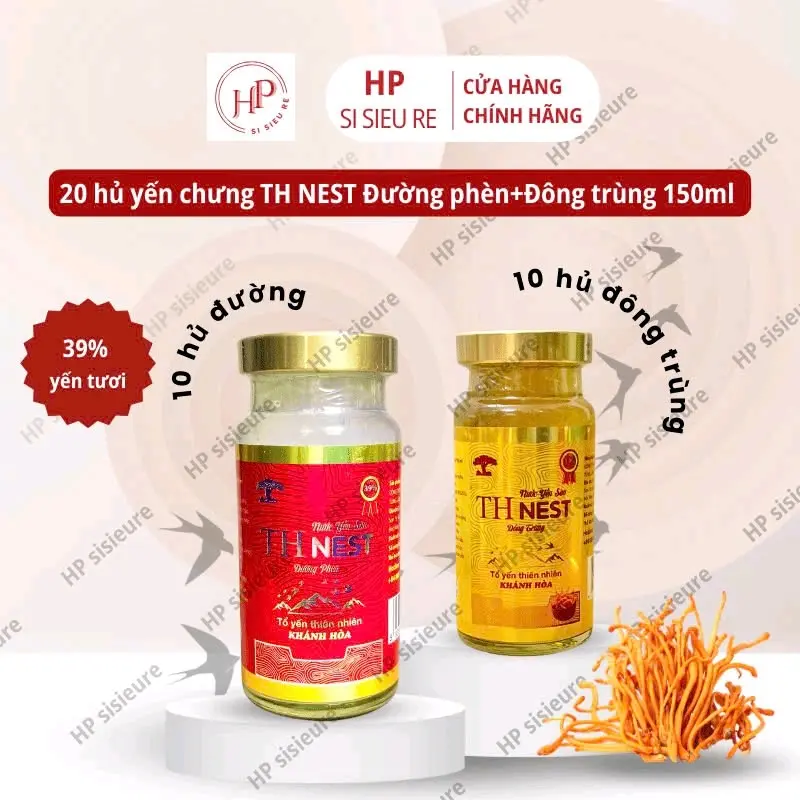 Combo 20 hủ yến cao THnest đông trùng mix đường phèn 39% yến tươi, hổ trợ sức khỏe.