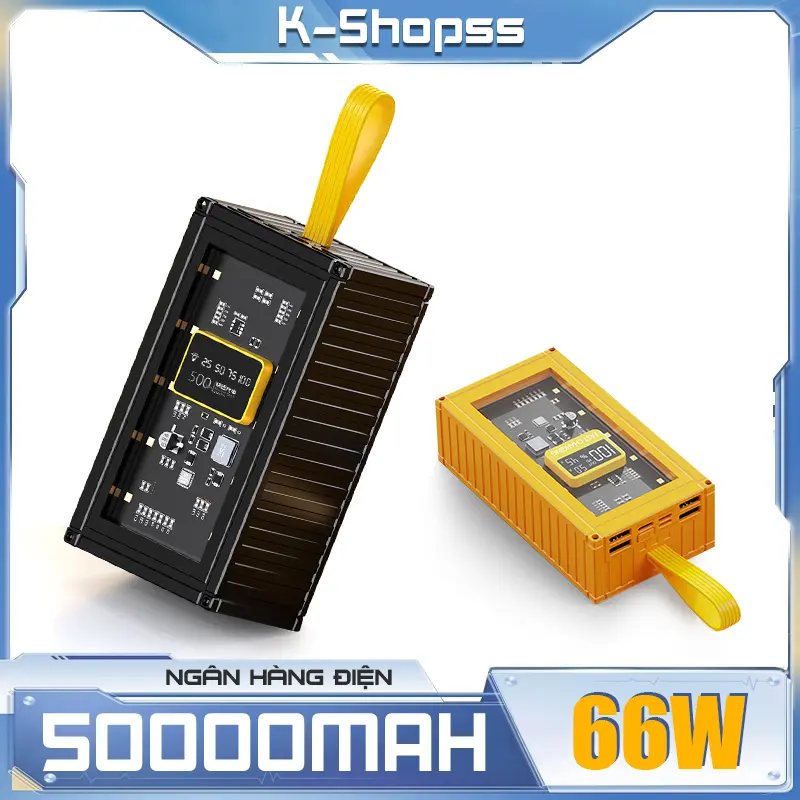 Sạc Dự Phòng 50000mAh Có Sạc Nhanh PD 20W Màn Hình LED Hiện Thị Phần Trăm Pin Dung Lượng Lớn sac pind