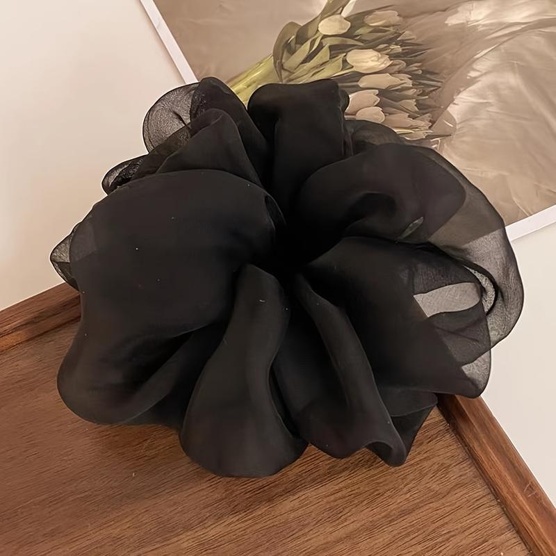 5pcs Large French Puff Chiffon Big Intestine Hair Rings 7