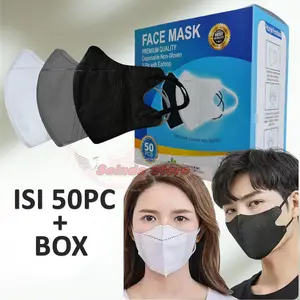 Masker Duckbill Putih 3 Ply Isi 50pcs Box Siap Pakai Bahan Meltblown Nyaman Untuk Semua Jenis Kelamin