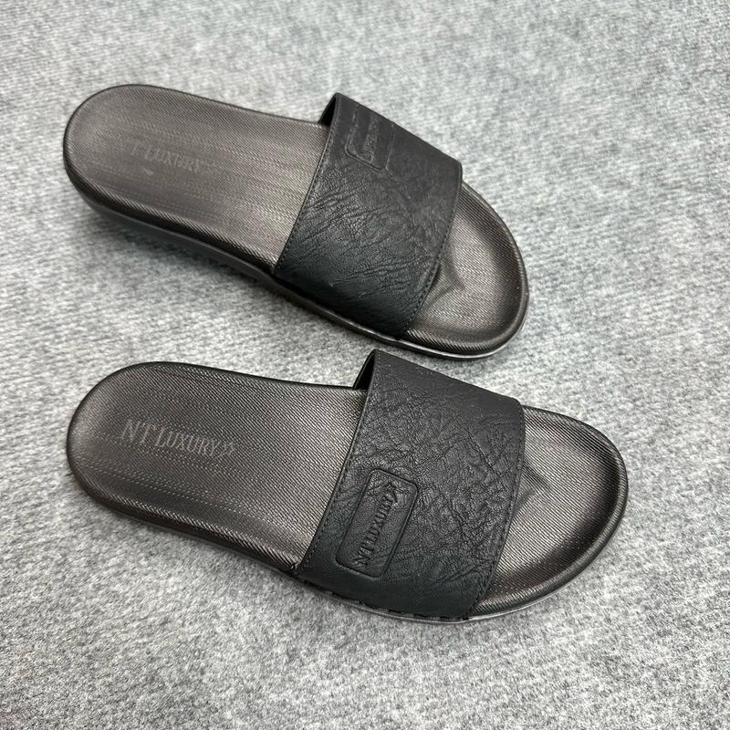 Dép da nam khâu quai đế bằng chống trơn trượt DéP Slipper dépcao dép  đế cao 3