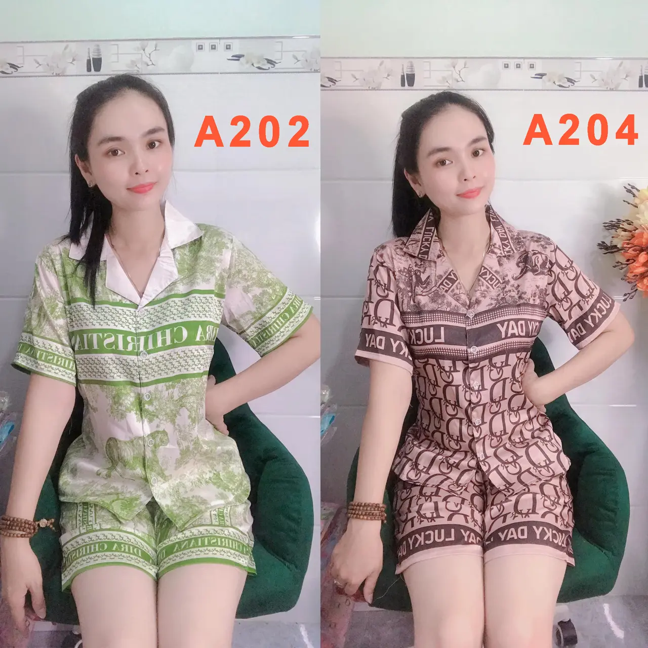 (Vải lụa xước có bigsize) Đồ bộ ngủ dành cho nữ cổ tròn tay ngắn quần cộc lụa xước ánh kim 38-70kg