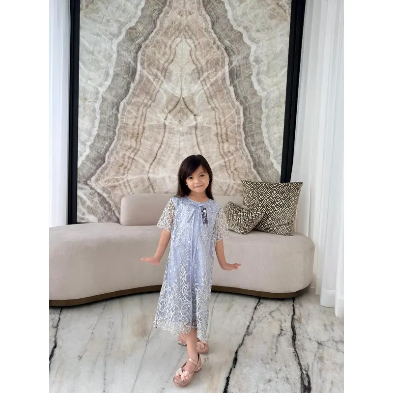 Dress Anak Daisy 6 7 8 9 Brokat Tulle Tile Bordir Glitter / Dress Pesta Anak 6 7 8 9 Tahun 8
