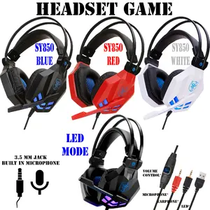 Headset Gaming X4 SY830MV SY850 G10 LED Headset Game Earphone Headphone Gaming Over Ear