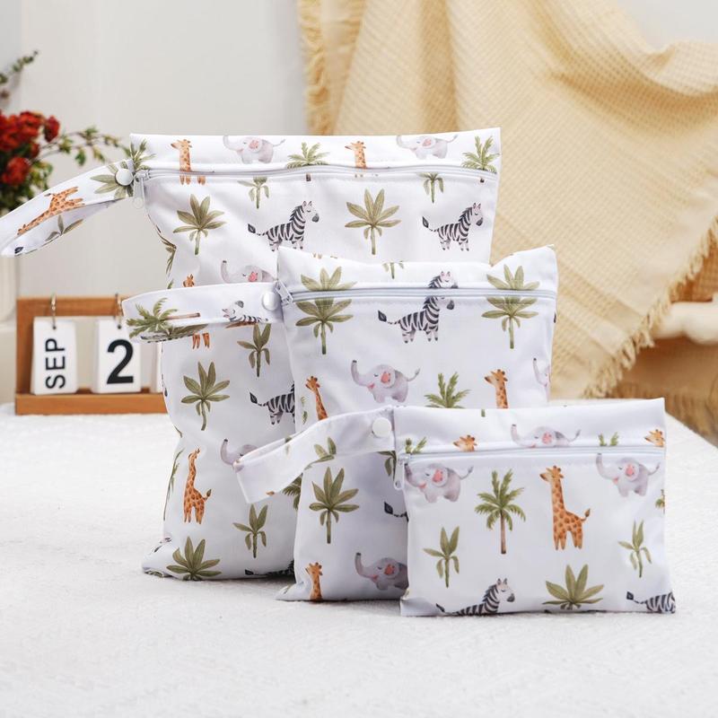 Product Introduction of 3-Piece Waterproof Baby Bag For Dry, Wet And Used Clothes, Diaper Organizer, Wipes And Creams, For Nursery, Travel Bag, Reusable 14
