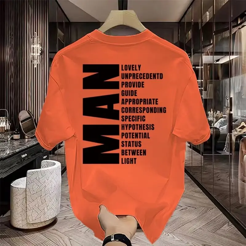 Short Sleeve T-shirt Men's Fashion Brand Summer Loose Half Sleeve 2024 New Internet Celebrity Fashion Ins Simple Printed Top