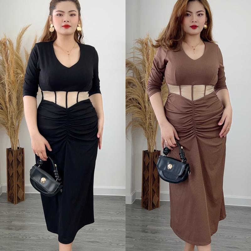 Sa.le lẻ size Đầm BODY BIGSIZE - D55 - Ú XINH STORE Nhấn EO cao cấp cho người béo mập đi tiệc đi làm đi chơi