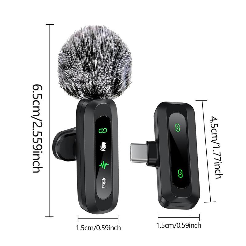 Wireless Microphone, Professional Wireless Microphone for iPhone & Android Phone, Clothing Microphone for Video Recording, Teaching, Interviews, Podcast 1