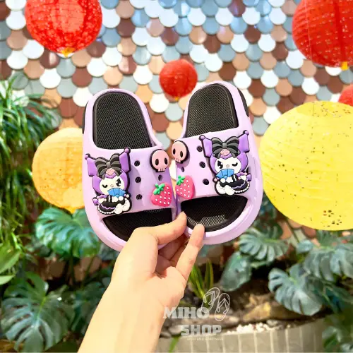 KUROMI (PHOM TO) Dép quai ngang đế 2 lớp KOROMI nhẹ mềm êm chân đáng yêu cho bé Mihoshop 2