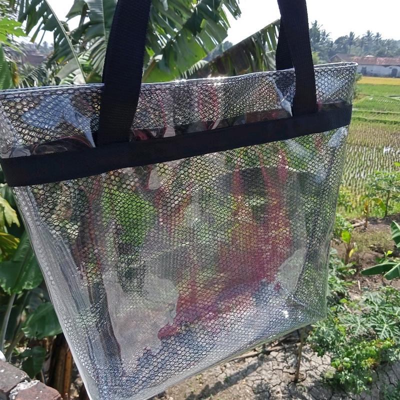 tote bag transparant mix jaring tas kerja 1