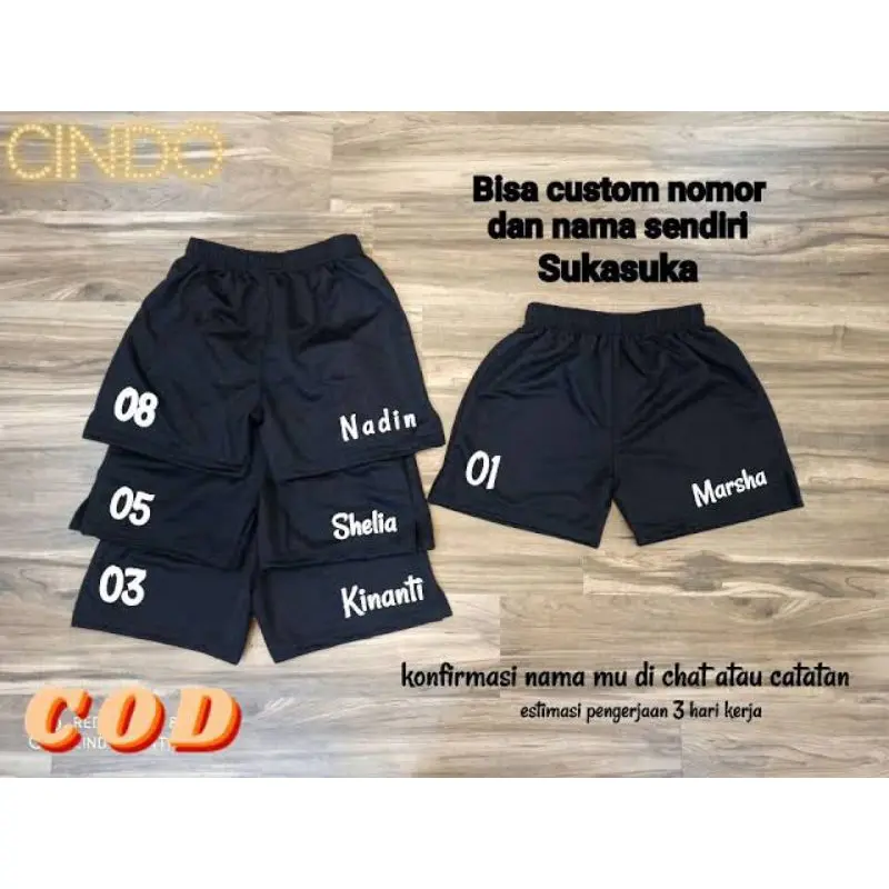 Celana Volly Custum nama nomor/request nama/custum nama celana voli cewek cowok Sport