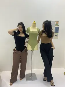 SomethingSweet - RENA Bodysuit Wanita l Atasan Wanita l Bodysuit Basic Lengan Pendek l Leher Kotak