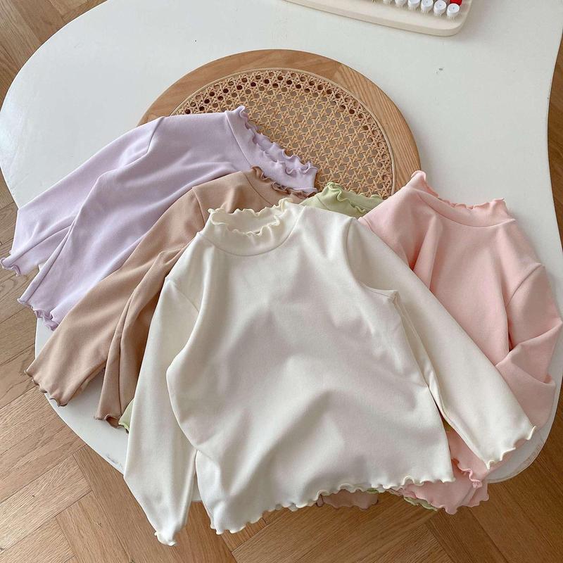 A768- Áo Chất Liệu Nỉ Cổ Bèo 3 Phân Cho Bé Gái Cân Nặng Từ 9-22kg