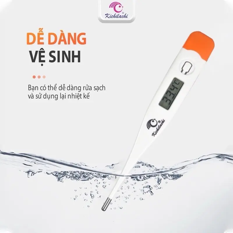 Nhiệt kế điện tử kichi chính hãng, nhiệt độ đo cơ thể cho bé 1
