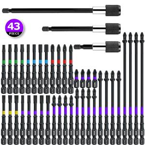 Impact Drill Bit Set, Multi-purpose Anti-slip Long Screwdriver Bit Set, Various Head Screwdriver Bit Set for Home Construction, Electronic Repair, Woodworking